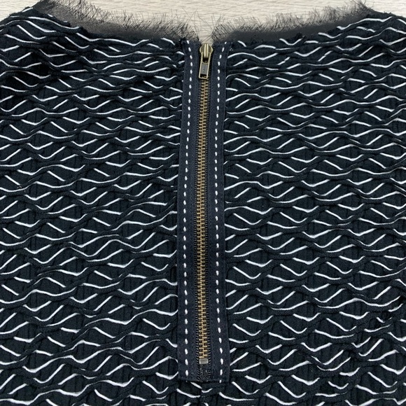 Anthropologie Postmark Black & White Top Weave Textured Top - Picture 6 of 10